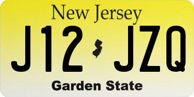 NJ license plate J12JZQ