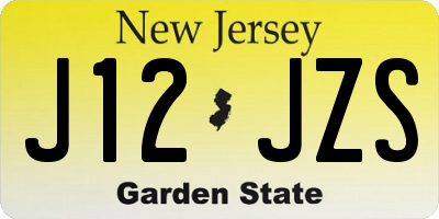 NJ license plate J12JZS