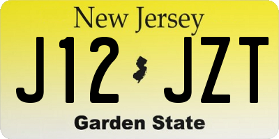 NJ license plate J12JZT
