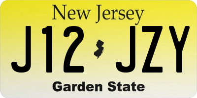 NJ license plate J12JZY