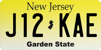 NJ license plate J12KAE