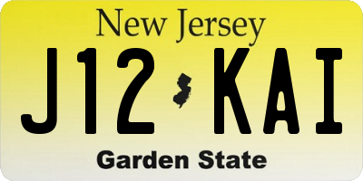 NJ license plate J12KAI
