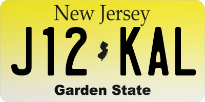 NJ license plate J12KAL