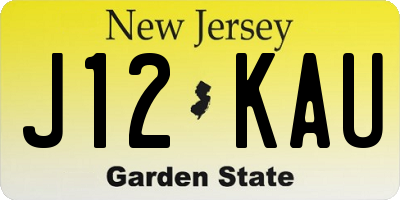 NJ license plate J12KAU