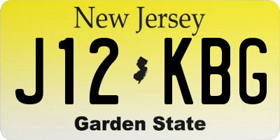 NJ license plate J12KBG