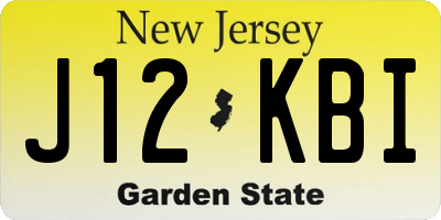 NJ license plate J12KBI