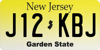 NJ license plate J12KBJ