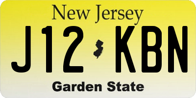 NJ license plate J12KBN