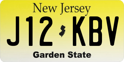 NJ license plate J12KBV