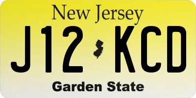 NJ license plate J12KCD