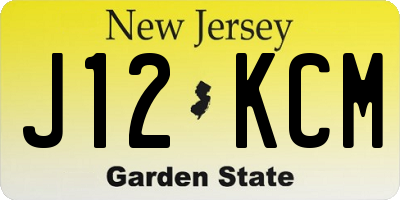 NJ license plate J12KCM