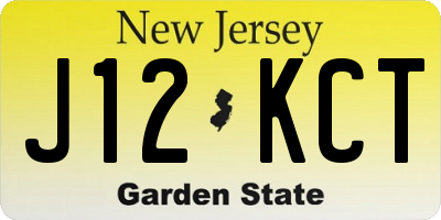 NJ license plate J12KCT