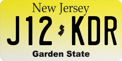 NJ license plate J12KDR