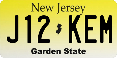 NJ license plate J12KEM