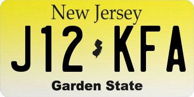 NJ license plate J12KFA