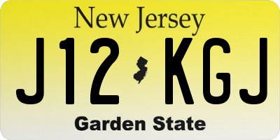 NJ license plate J12KGJ