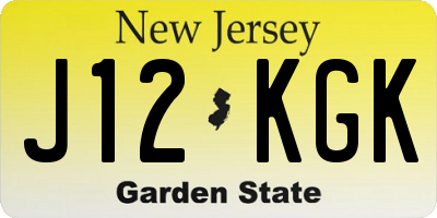 NJ license plate J12KGK
