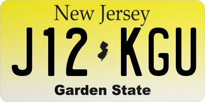 NJ license plate J12KGU