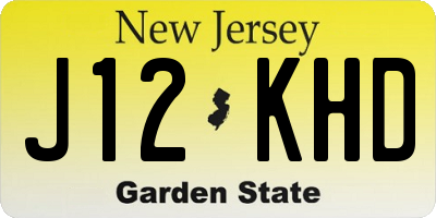 NJ license plate J12KHD