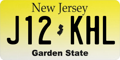NJ license plate J12KHL