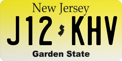 NJ license plate J12KHV