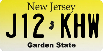 NJ license plate J12KHW
