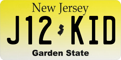 NJ license plate J12KID