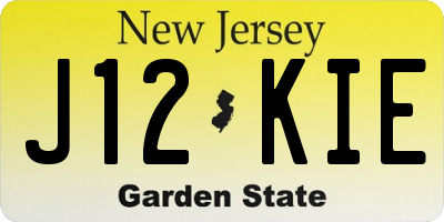NJ license plate J12KIE