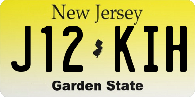 NJ license plate J12KIH