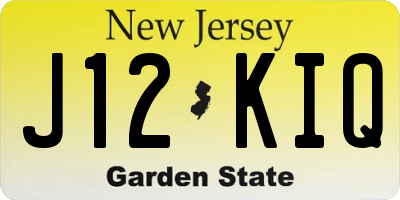 NJ license plate J12KIQ