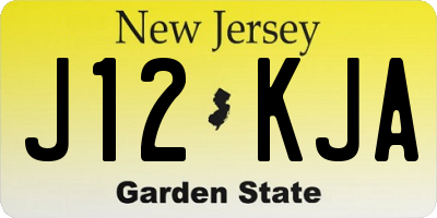 NJ license plate J12KJA
