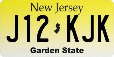 NJ license plate J12KJK