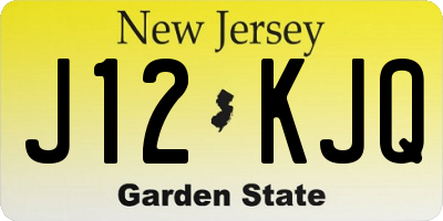 NJ license plate J12KJQ