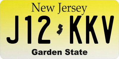 NJ license plate J12KKV