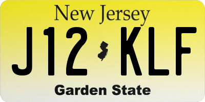 NJ license plate J12KLF