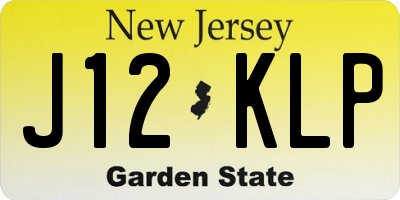 NJ license plate J12KLP