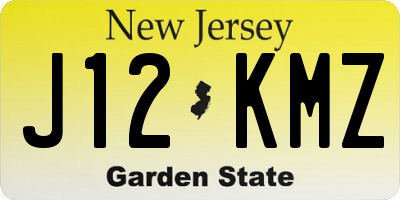 NJ license plate J12KMZ