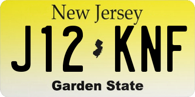 NJ license plate J12KNF