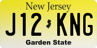 NJ license plate J12KNG