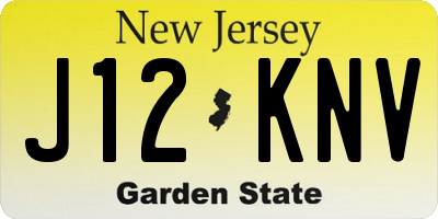 NJ license plate J12KNV