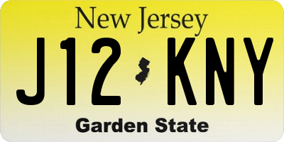 NJ license plate J12KNY