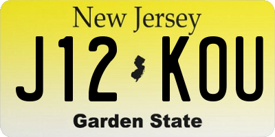 NJ license plate J12KOU