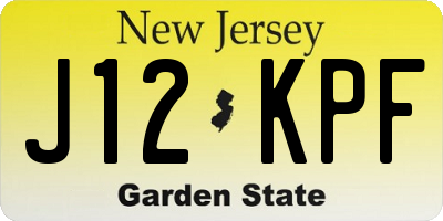 NJ license plate J12KPF