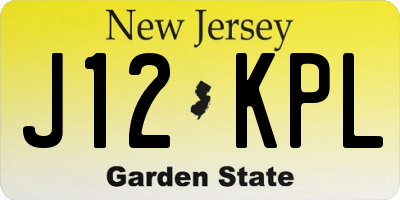 NJ license plate J12KPL