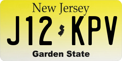 NJ license plate J12KPV