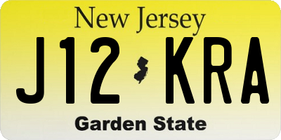 NJ license plate J12KRA