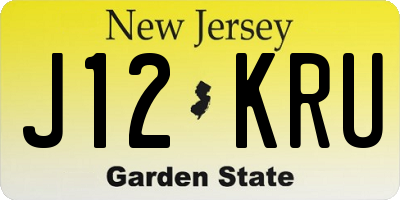 NJ license plate J12KRU