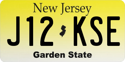 NJ license plate J12KSE