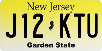 NJ license plate J12KTU