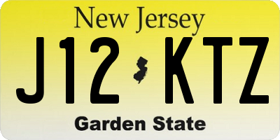 NJ license plate J12KTZ